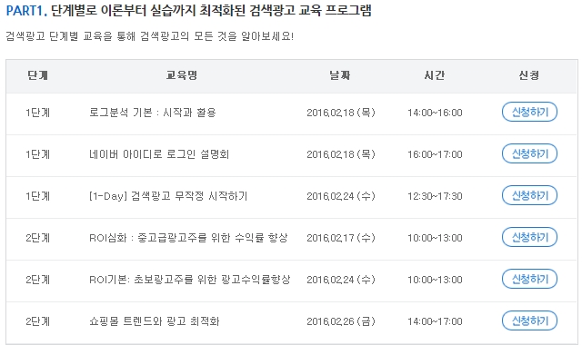 Naver Ads education schedule 01